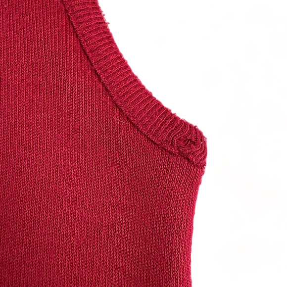 Vintage Pine State Sweater Vest Adult MEDIUM Burgundy V Neck Orlon Acrylic 80s - Picture 6 of 7